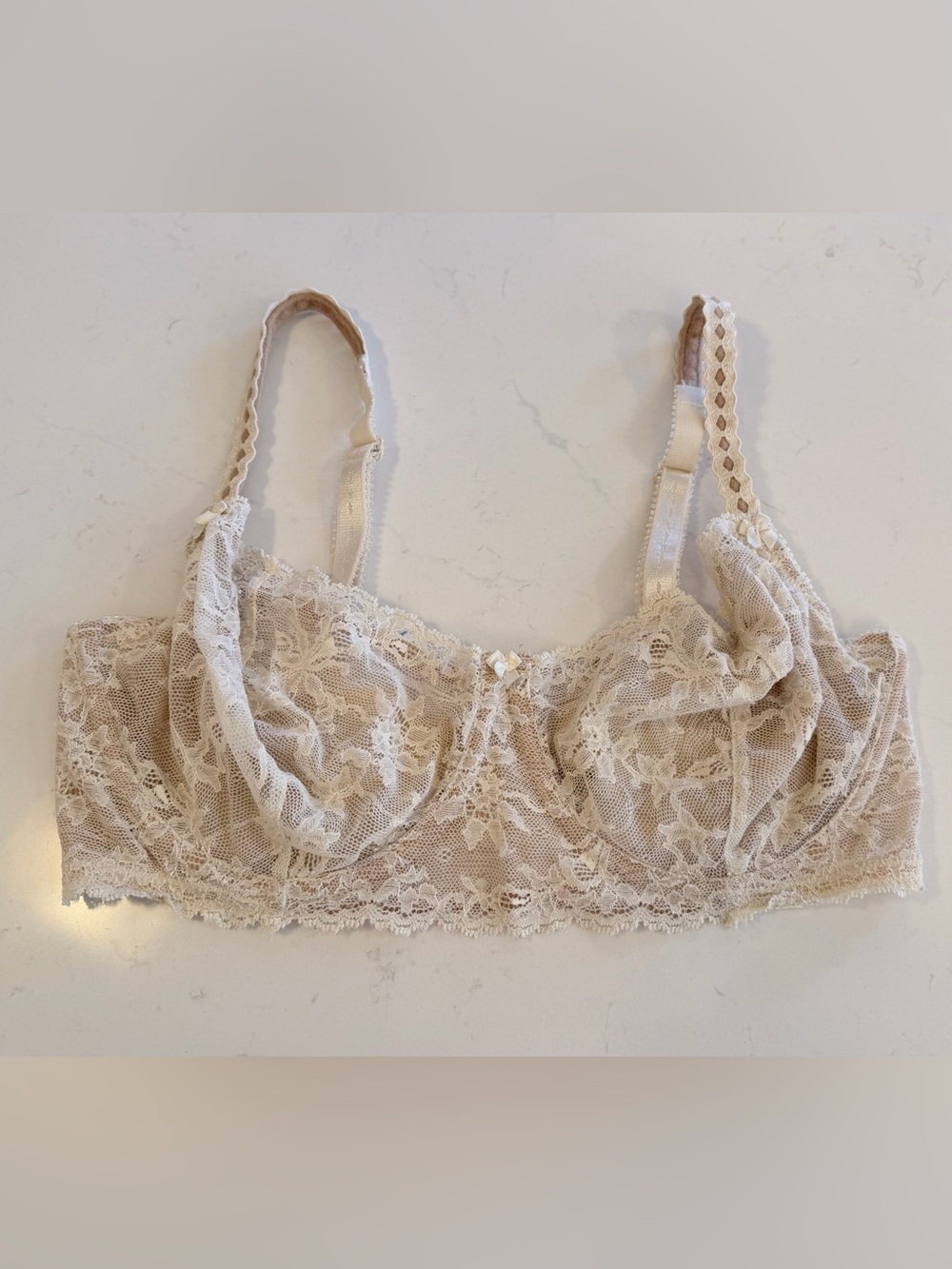 Felina Cream Beige Sheer Lace Bra Elegance